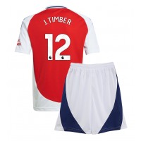 Camiseta Arsenal Jurrien Timber #12 Primera Equipación para niños 2024-25 manga corta (+ pantalones cortos)